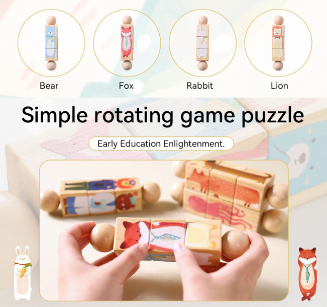 Kids' Handbell Wooden-Animal Puzzle